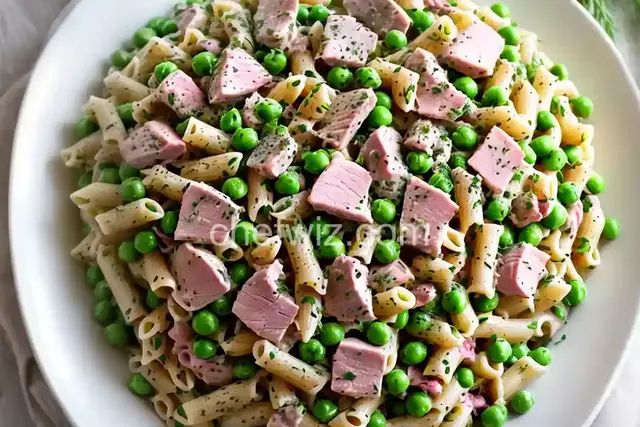 Creamy Herbed Easter Ham and Pea Pasta Salad