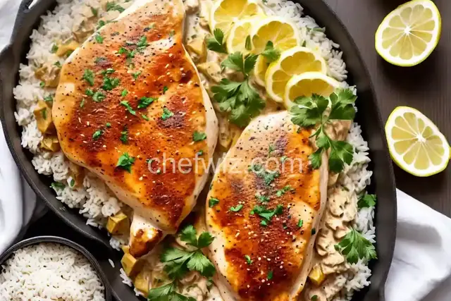 Creamy Lemon Chicken with Rice
