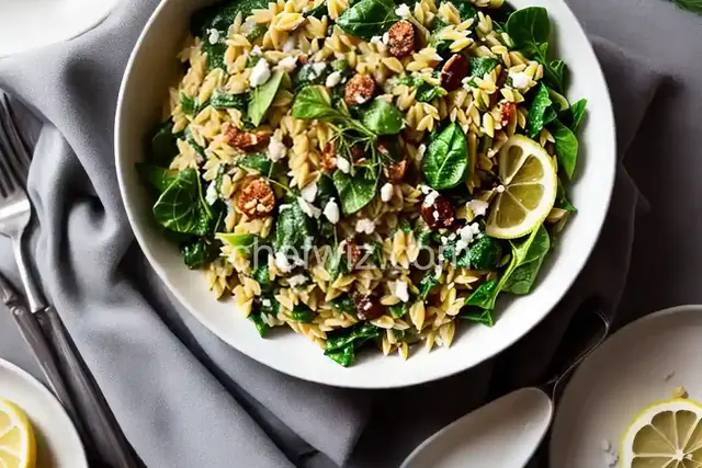 Creamy Lemon Orzo with Winter Greens