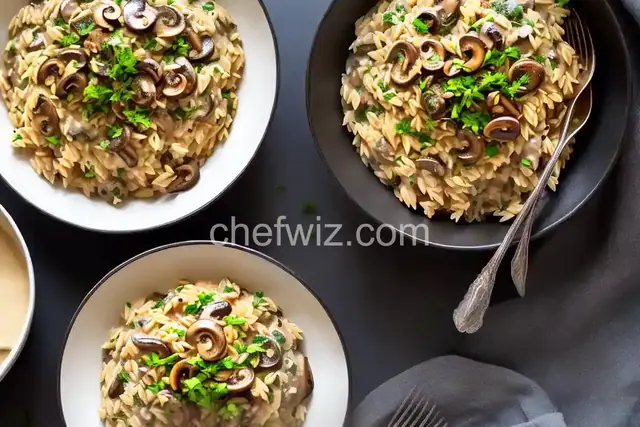 Creamy Orzo with Mushrooms