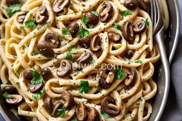 Creamy Pasta With Crispy Mushrooms