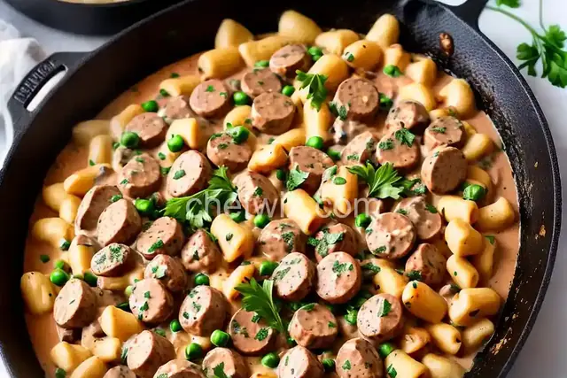 Creamy Sausage and Mushroom Gnocchi Skillet