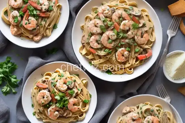 Creamy Shrimp Pasta with Mushrooms