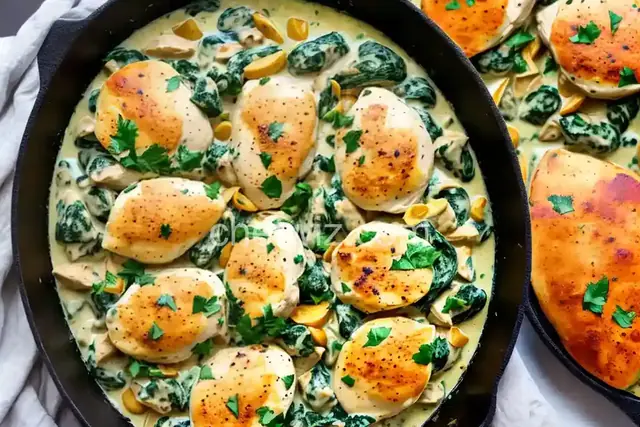 Creamy Spinach and Artichoke Chicken Skillet