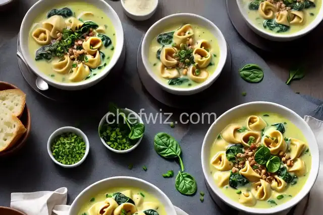 Creamy Tortellini Soup with Spinach and Boursin