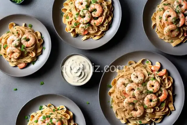 Creamy White Sauce Shrimp Pasta ?