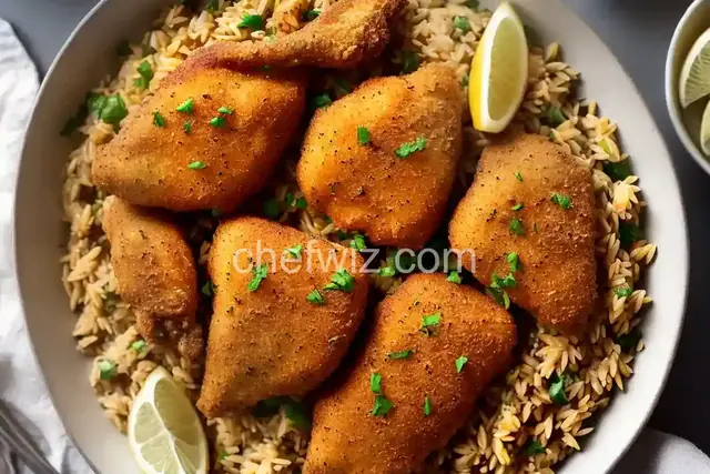 Crispy Chicken with Lemon Orzo
