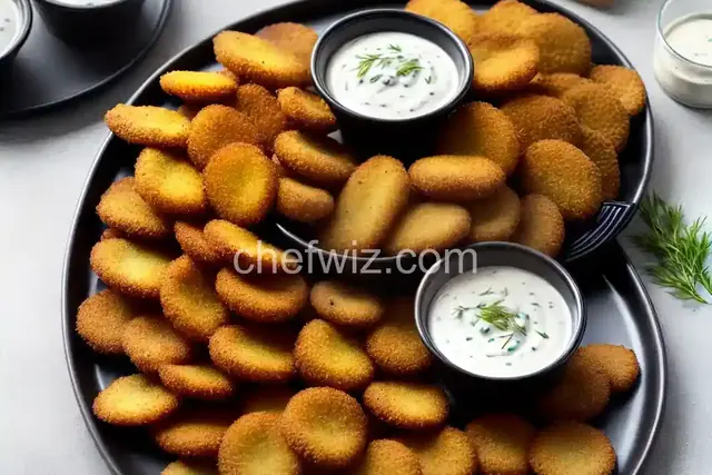 Crispy Fried Pickles with Buttermilk Dipping Sauce