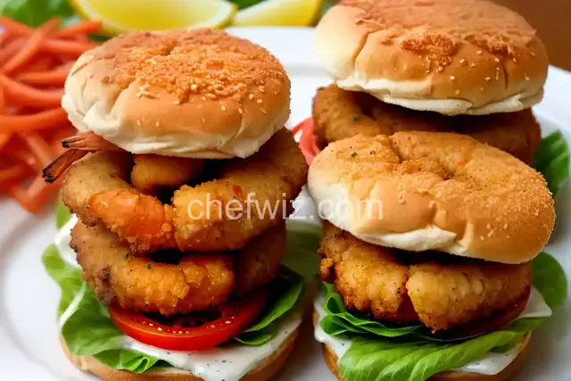 Crispy Golden Shrimp Burgers