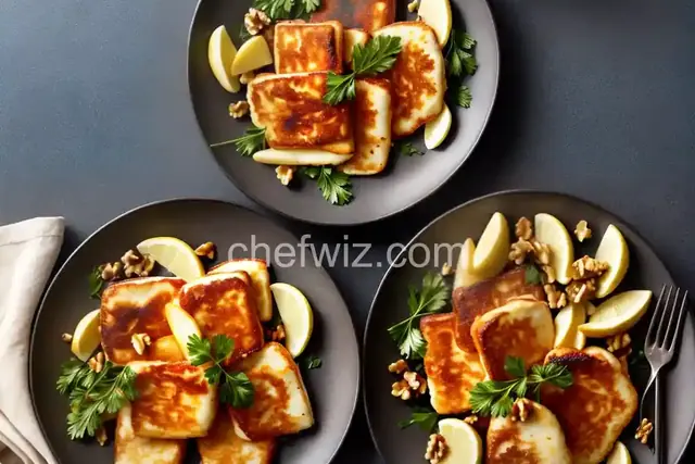 Crispy Haloumi Cheese with Dates, Walnuts, and Apples