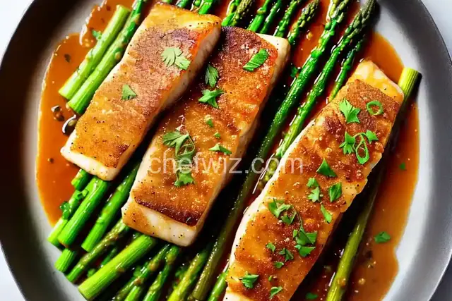 Crispy Miso-Butter Fish With Asparagus