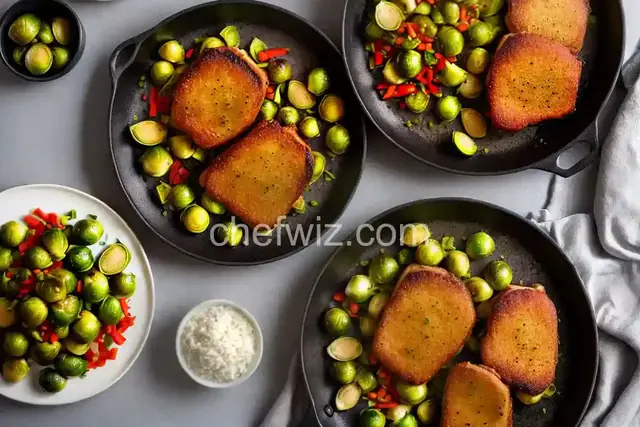 Crispy Pork Chops with Sriracha Brussels Sprouts