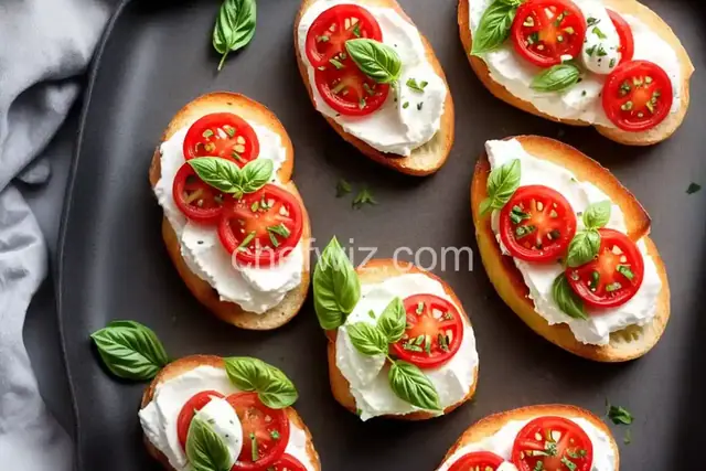Crostini with Mozzarella and Tomato