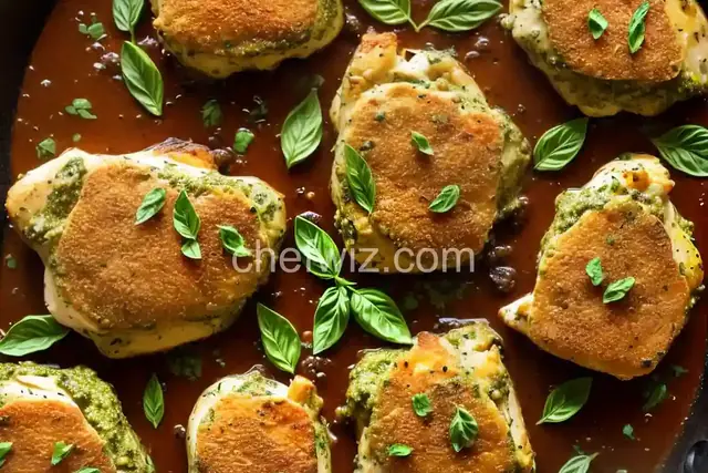 Crunchy Baked Pesto Chicken Thighs
