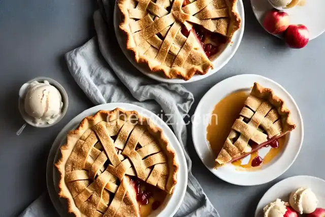 Crustless Apple Pie with Vanilla Ice Cream