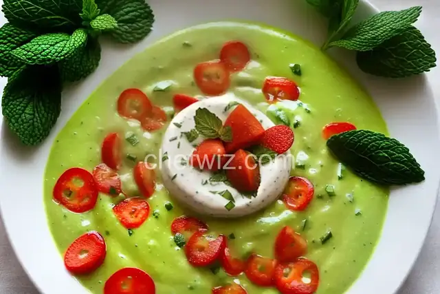 Cucumber Gazpacho with Mint Paste
