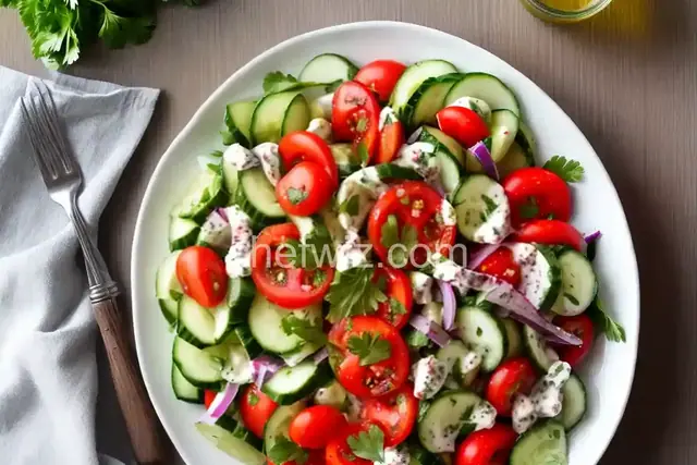 Cucumber Tomato Salad with Greek Dressing