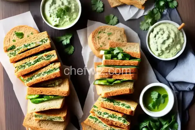Cucumber and Cilantro Chutney Sandwich