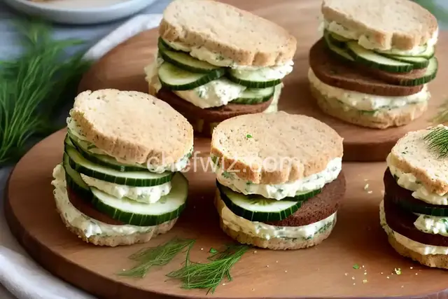 Cucumber and Lemony Dill Cream Cheese Tea Sandwiches