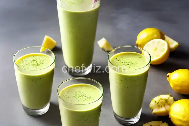 Cucumber, lemon, ginger and pineapple smoothie