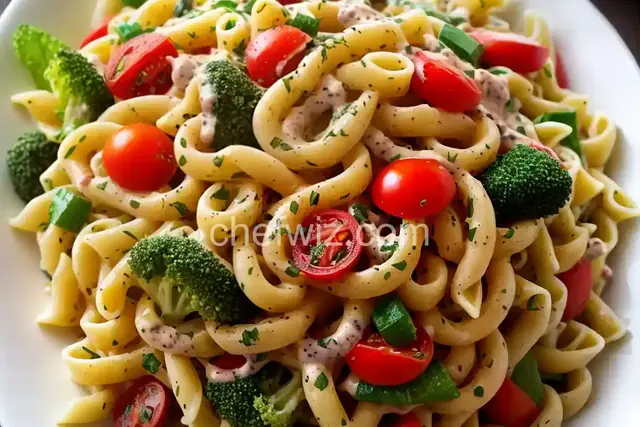 Curly Pasta and Veggie Salad