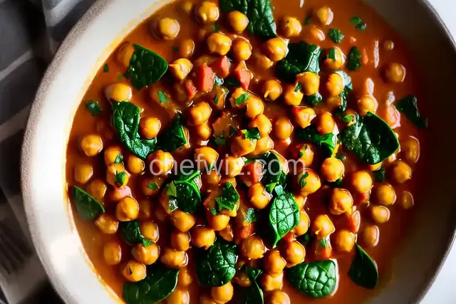 Curried Chickpeas and Spinach