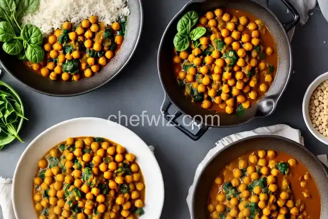 Curried Chickpeas with Spinach and Tomatoes