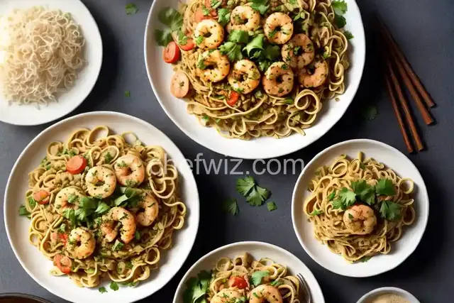 Curried Ground Shrimp and Noodles
