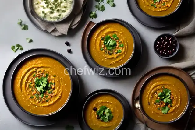 Curried Red Lentil Soup with Dried Cherries and Cilantro