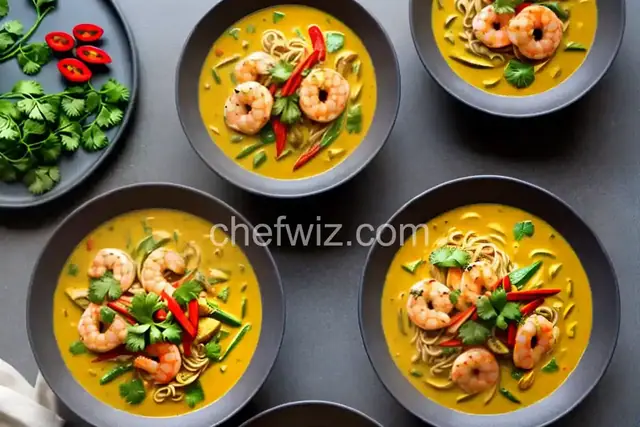 DIY Thai Coconut Curry With Shrimp Instant Noodles Recipe