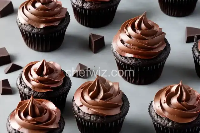 Dark Chocolate Bacon Cupcakes