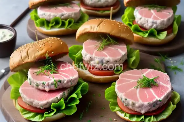 Delicious Ahi Fish Burgers with Chives