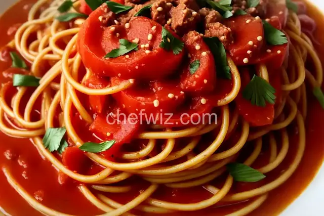 Delicious Angel Hair in Tomato, Tuna and Olive Sauce
