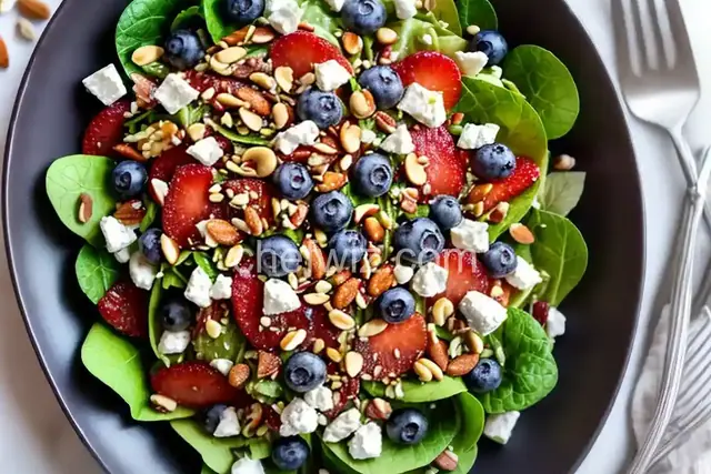 Deliciously Sweet Salad with Maple, Nuts, Seeds, Blueberries, and Goat Cheese
