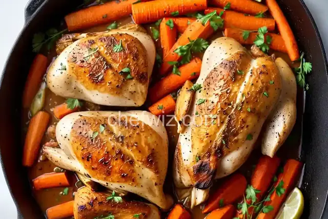 Dinner Tonight: Garlic-Roasted Chicken with Carrots and Parsnips Recipe