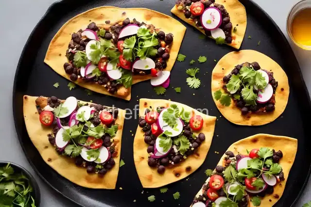 Dinner Tonight: Huaraches with Black Beans and Radish Recipe