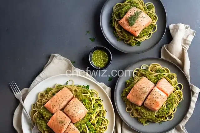 Dinner Tonight: Pasta with Salmon, Peas, and Pesto Recipe