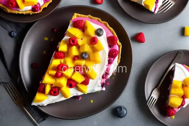 Double Berry-Mango Ice Cream Pie