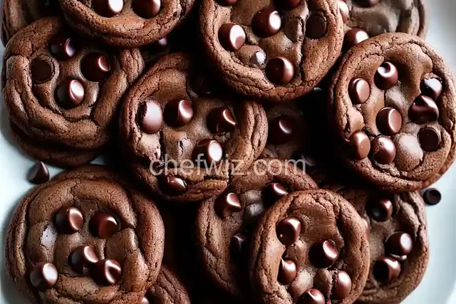 Double Chocolate Chip Cookies With Chocolate Chunks