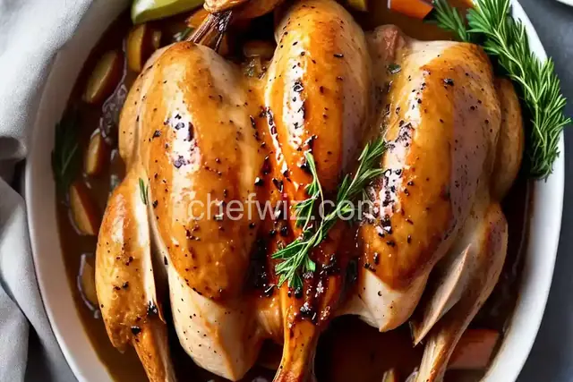 Double-Garlic Roast Chicken With Onion Gravy