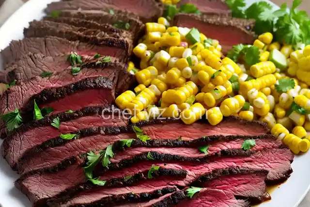 Dry-Rubbed Flank Steak with Grilled Corn Salsa