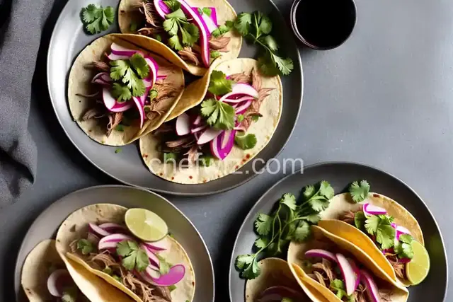 Duck Carnitas Tacos With Radish Escabèche