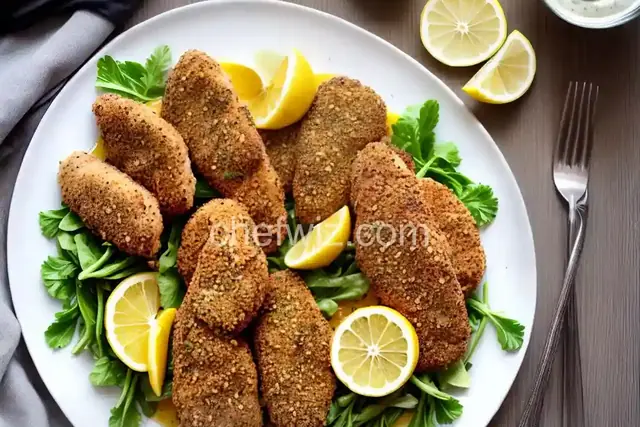 Dukkah-Crusted Chicken Tenders with Lemon-Saffron Aioli