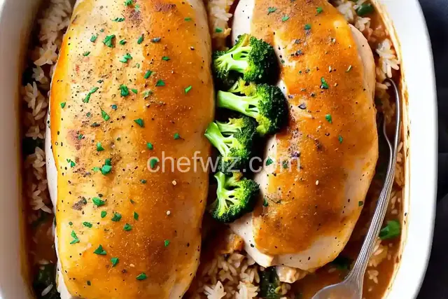 Easy Baked Chicken, Rice, and Broccoli Casserole