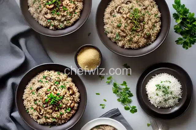 Easy Brown Rice Risotto with Mushrooms and Fresh Oregano