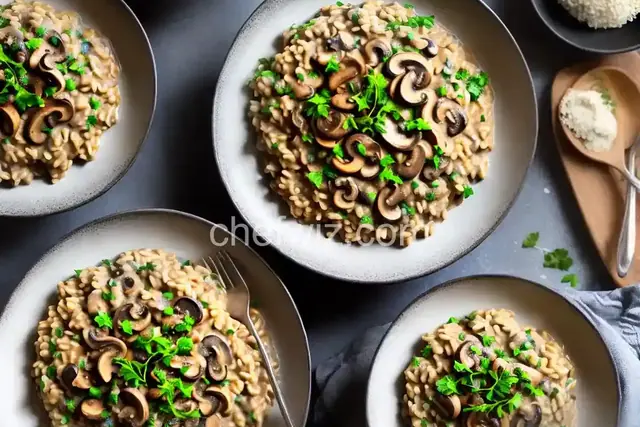 Easy Creamy Vegan Mushroom Risotto