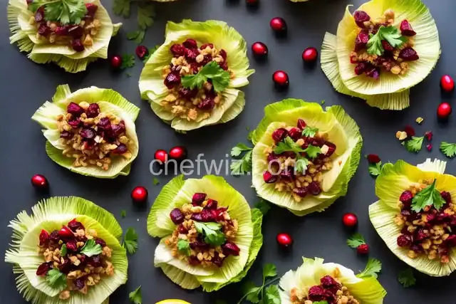 Easy Endive, Cranberry, Walnut Appetizers