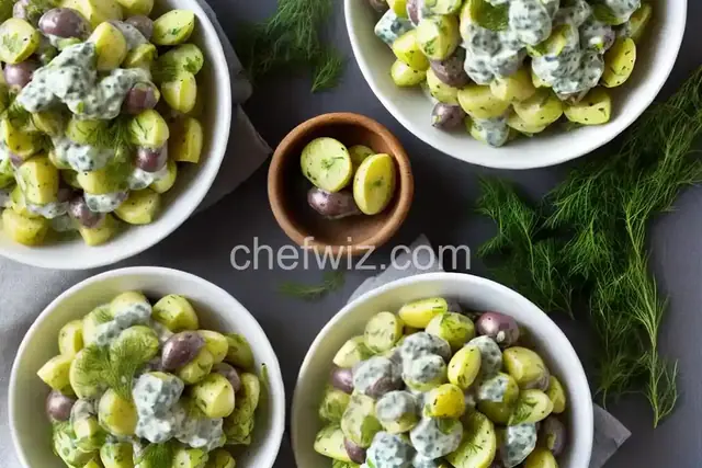 Easy Fingerling Potato Salad With Creamy Dill Dressing