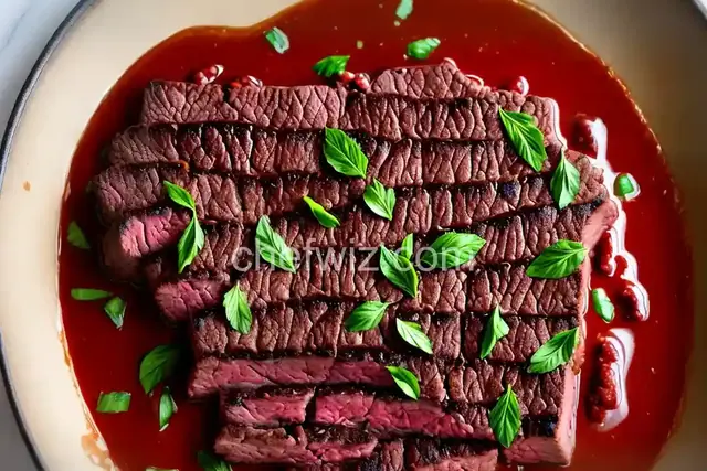 Easy Flat Iron Steak in Wine Sauce
