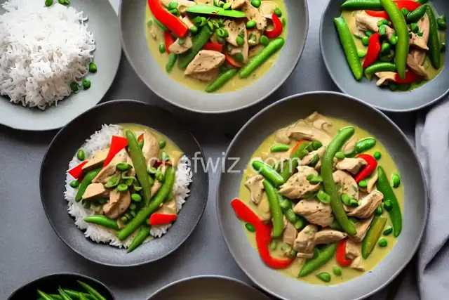 Easy Green Curry with Chicken, Bell Pepper, and Sugar Snap Peas